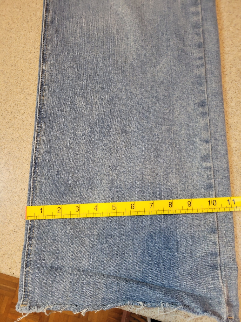 Oat New York High Waist Wide Leg Raw Hem Light Blue Denim Jeans Size 30 - Picture 9 of 9